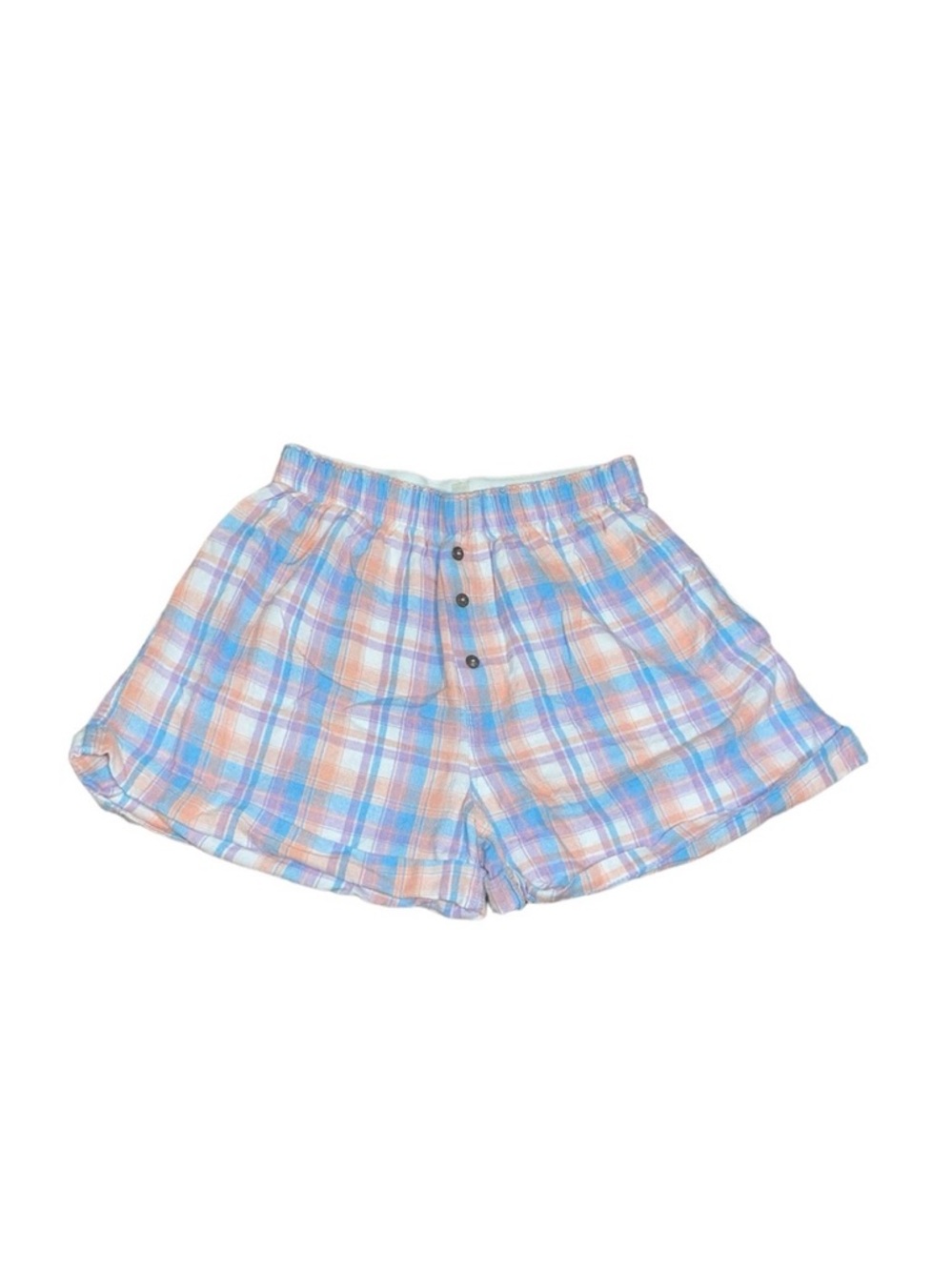 Free people purple plaid boxer shorts